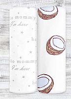 Mjolk Сет из 2х пелёнок Кокосы, Hello mommy, 120*85 см					