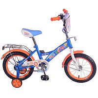 265213  Велосипед детский 14" Фиксики / страховочные колеса / синий + оранжевый					