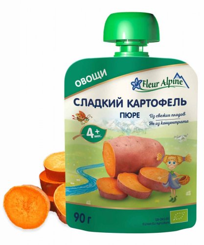 Fleur Alpine Пюре детское Сладкий картофель, с 4 месяцев, 90 г