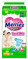 Merries Трусики Good Skin XL (12-19 кг), 38 штук					