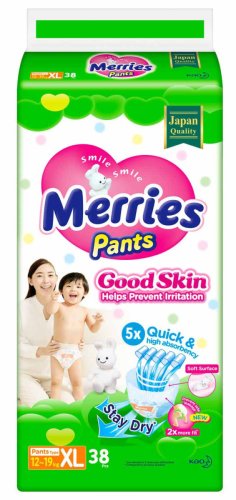 Merries Трусики Good Skin XL (12-19 кг), 38 штук