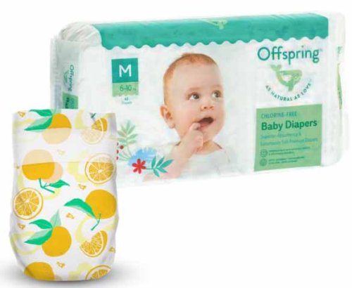 Offspring Подгузники, размер M 6-10 кг, 42 штуки / расцветка Апельсины