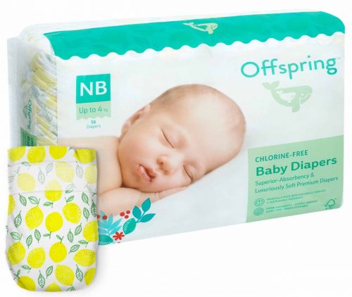 Offspring Подгузники NB 2-4 кг, 56 шт / цвет Лимоны