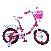 Велосипед детский 14" Barbie G-ТИП / страховочные колеса / звонок / розовый + белый					