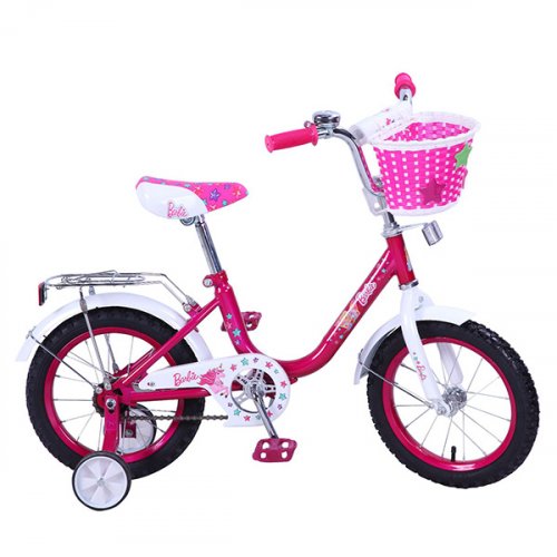 Велосипед детский 14" Barbie G-ТИП / страховочные колеса / звонок / розовый + белый