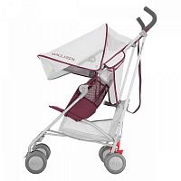 Коляска-трость Maclaren Volo silver/plum / белый + малиновый					