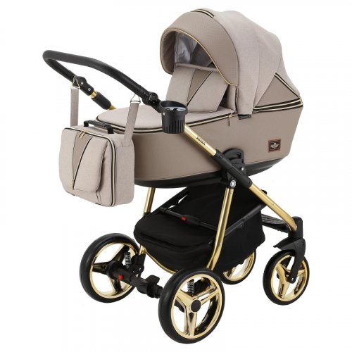 Adamex Детская коляска 3 в 1 Sierra Special Edition / цвет бежевый, золотая рама